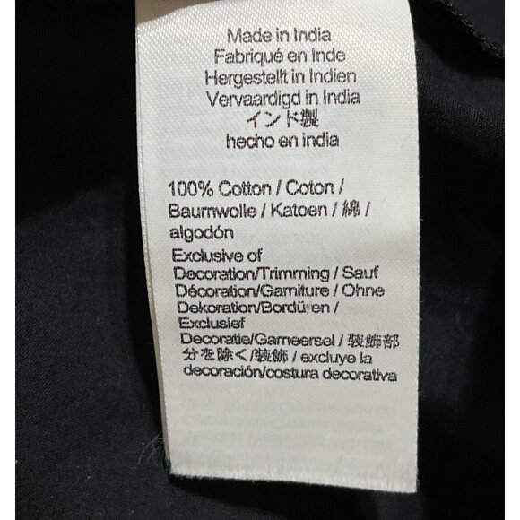 J. Crew V-neck Dress Eyelet Trim Cotton Black XXL Ruffle - Picture 7 of 8